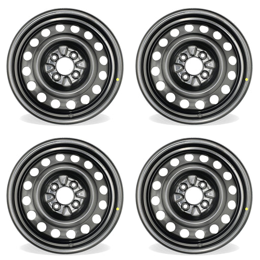 15" 15X5.5 Set of 4 Black Steel Wheels For Nissan Versa 2013-2019 OEM Quality Replacement Rim