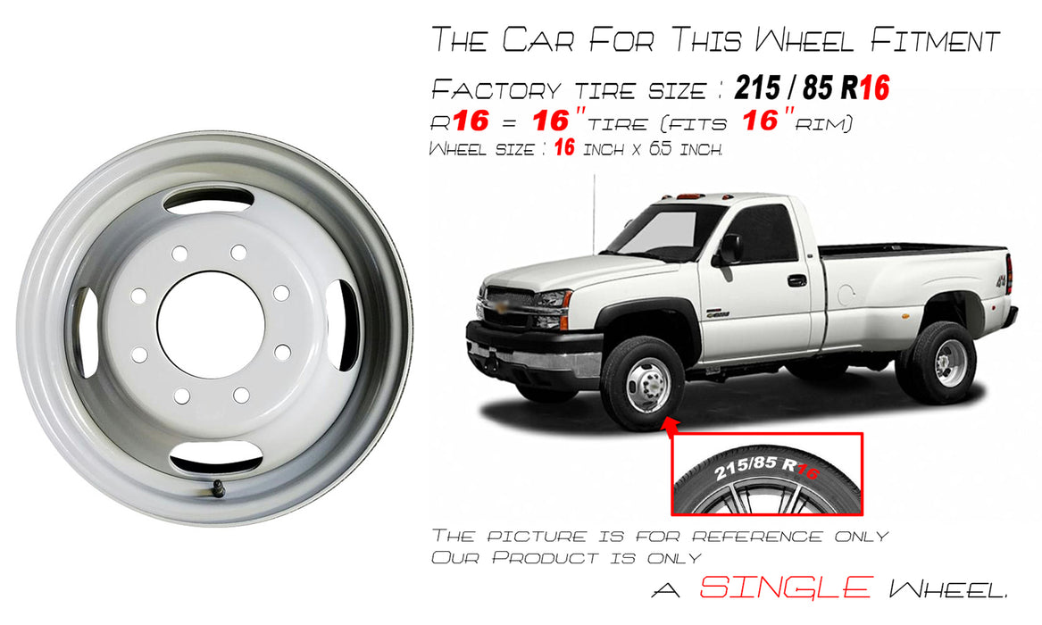 New 16" Dually GRAY Steel Wheel for 2001-2025 Chevy Express GMC SAVANA SIERRA SILVERADO 3500 OEM Design  Replacement Rim