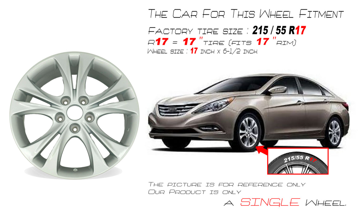 For Hyundai Sonata OEM Design Wheel 17" 17x6.5 2011-2013 Silver Single Replacement Rim