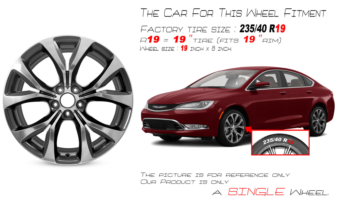 For Chrysler 200 OEM Design Wheel 19" 19x8 2015-2017 Grey Polished Single Replacement Rim
