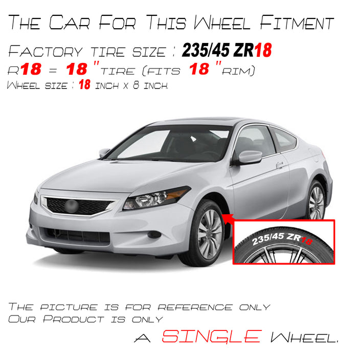 For Honda Accord OEM Design Wheel 18" 18x8 2008-2010 Silver Single Replacement Rim