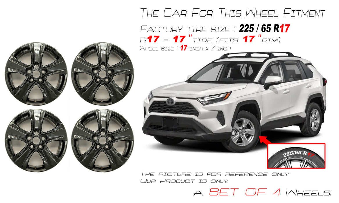 2022 Rav4 Rims For Toyota RAV4 OEM Design Wheel 17” 17x7 2019-2024 GLOSS BLACK Set of ...