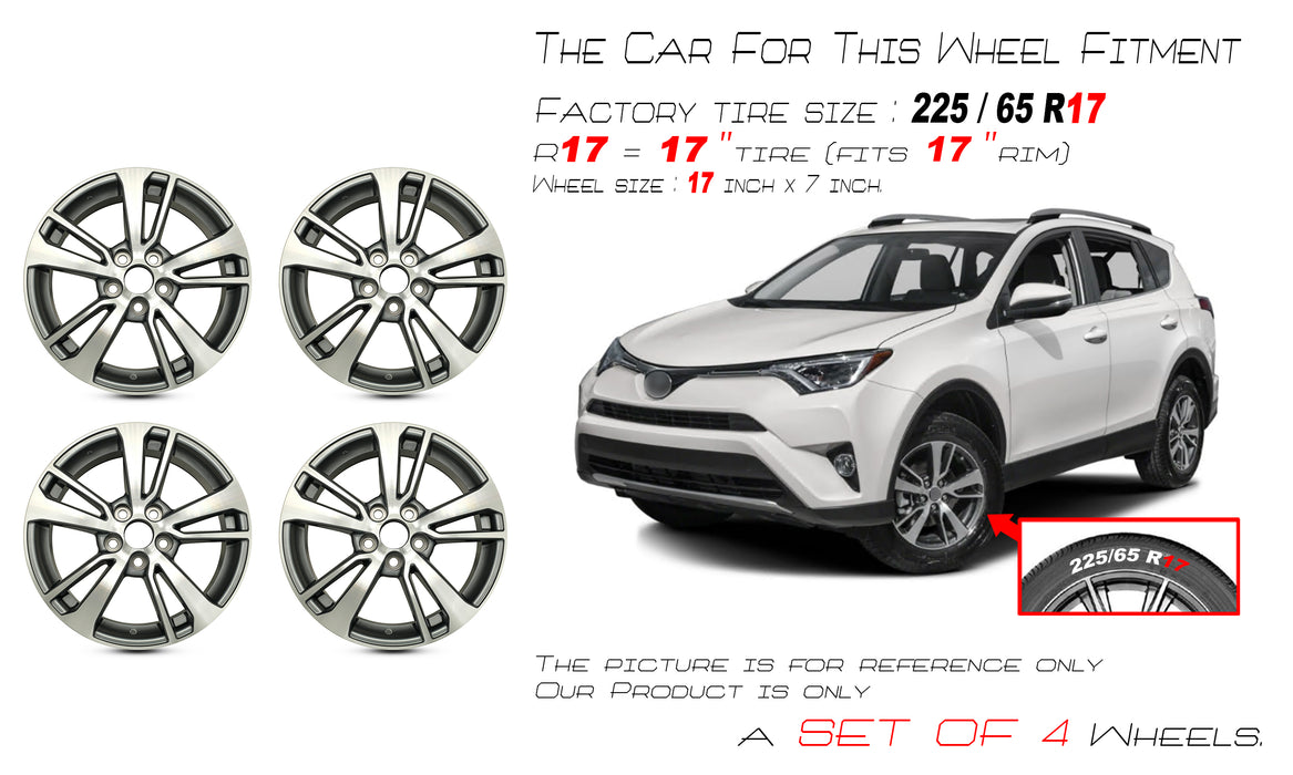 2017 Rav 4 Wheel Options For Toyota RAV4 OEM Design Wheel 17” 17x7 2016-2018 Machined Grey Set ...