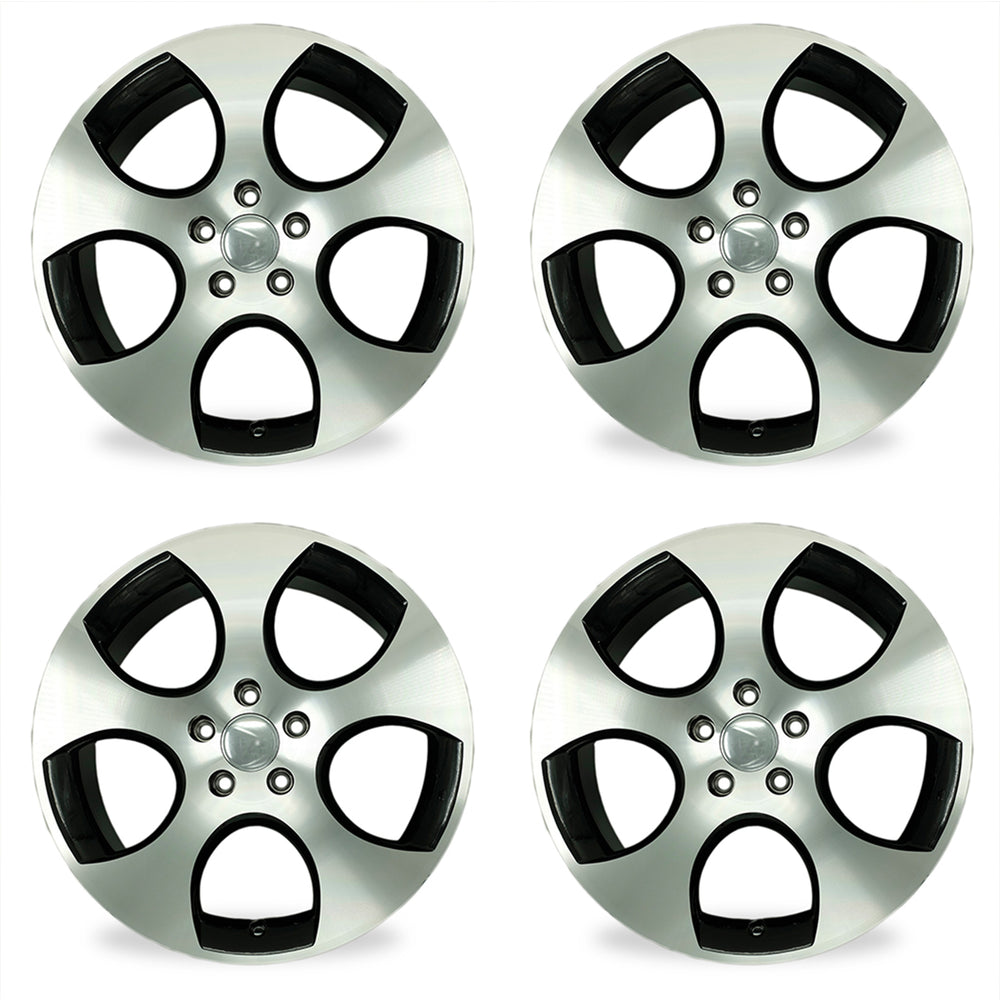 18" Set of 4 18x7.5 Machined Black Alloy Wheels for 2005-2014 Volkswagen Golf Jetta GTI GLI OEM Quality Replacement Rim