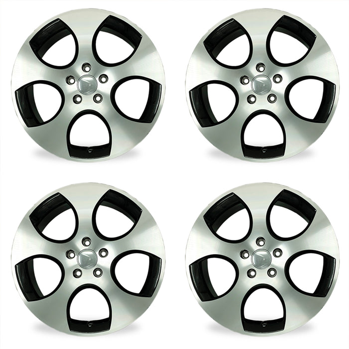 18" Set of 4 18x7.5 Machined Black Alloy Wheels for 2005-2014 Volkswagen Golf Jetta GTI GLI OEM Quality Replacement Rim