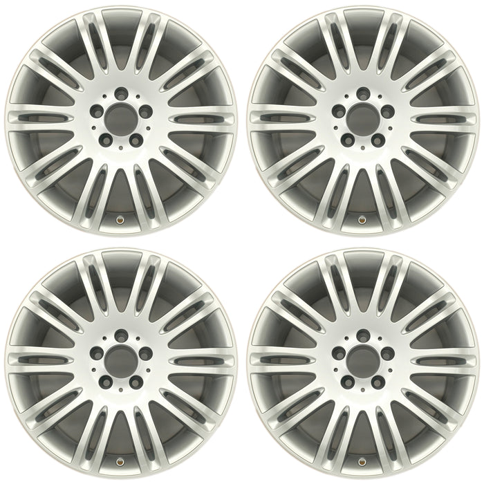 FRONT Rear For Mercedes E350 E550 OEM Design Wheel 18" 18x8.5 18x9 2007-2009 Silver Set of 4 Replacement Rim