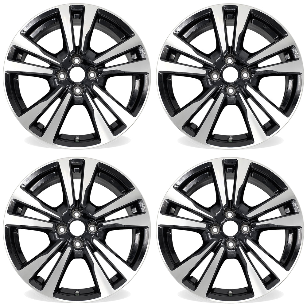 17” SET OF 4 17x6.5 MACHINED BLACK Wheels for NISSAN KICKS 2018-2020 O ...