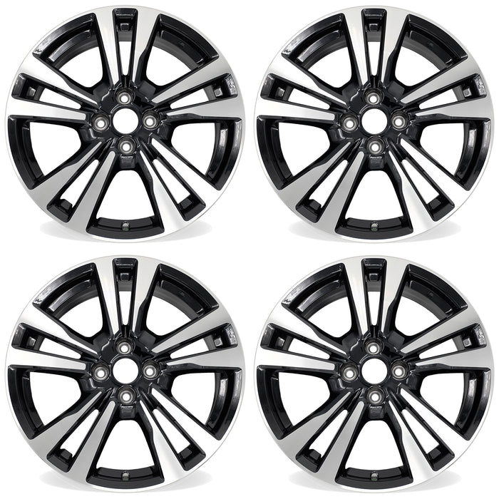 17” SET OF 4 17x6.5 MACHINED BLACK Wheels for NISSAN KICKS 2018-2020 OEM Design Replacement Rim