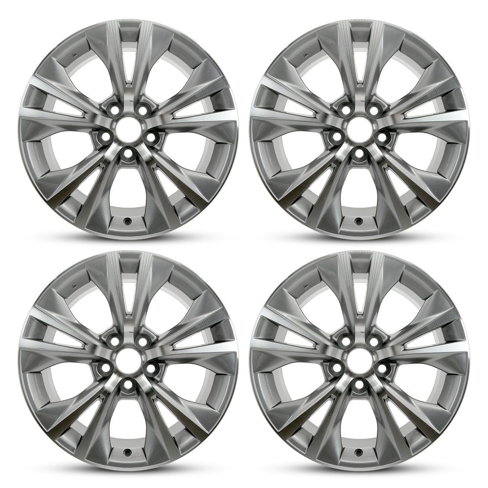 SET OF 4 Brand New 18" 18x7.5 Alloy Wheels For Toyota Hinghlander 2014-2019 Machined Gray OEM Quality Replacement Rim