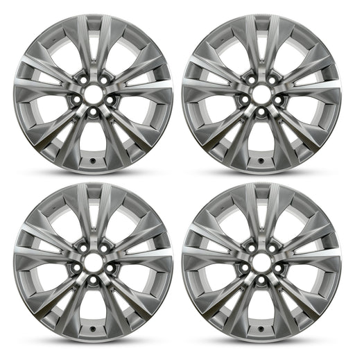 SET OF 4 Brand New 18" 18x7.5 Alloy Wheels For Toyota Hinghlander 2014-2019 Machined Gray OEM Quality Replacement Rim