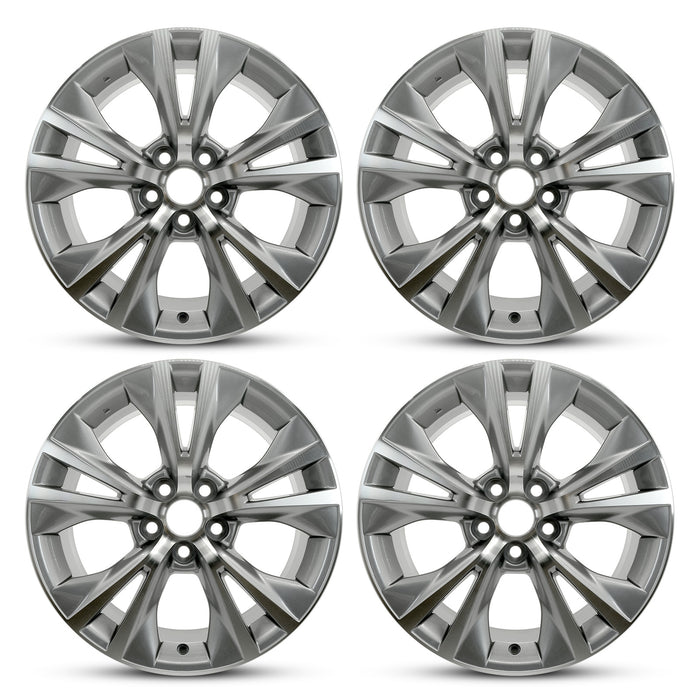 SET OF 4 Brand New 18" 18x7.5 Alloy Wheels For Toyota Hinghlander 2014-2019 Machined Gray OEM Quality Replacement Rim