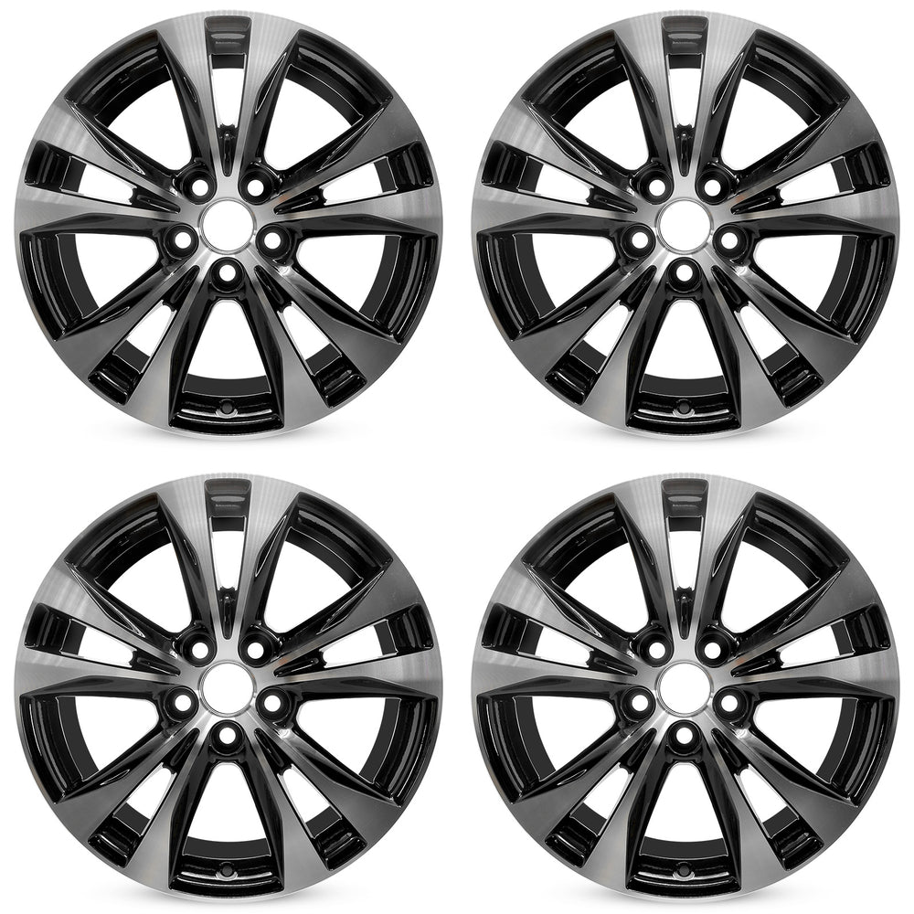 For Toyota RAV4 OEM Design Wheel 18" 18x7.5 2013-2015 Machined Black Set of 4 Replacement Rim
