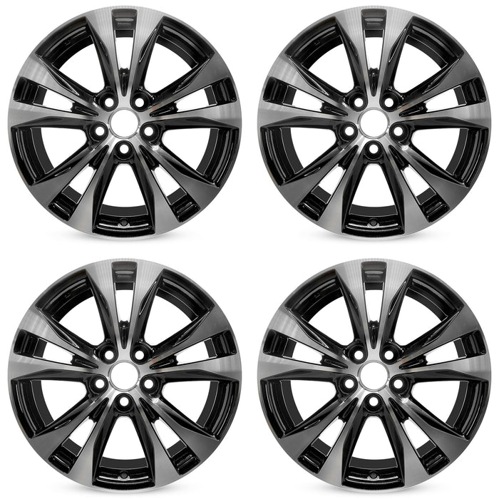 For Toyota RAV4 OEM Design Wheel 18" 18x7.5 2013-2015 Machined Black Set of 4 Replacement Rim