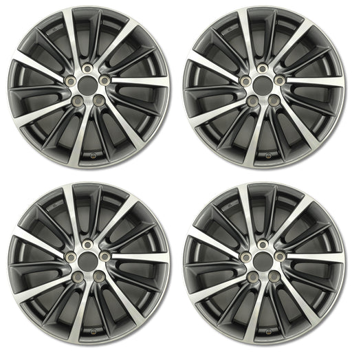 For Toyota Highlander OEM Design Wheel 18" 18x7.5 2017-2019 Machined Charcoal Set of 4 Replacement Rim