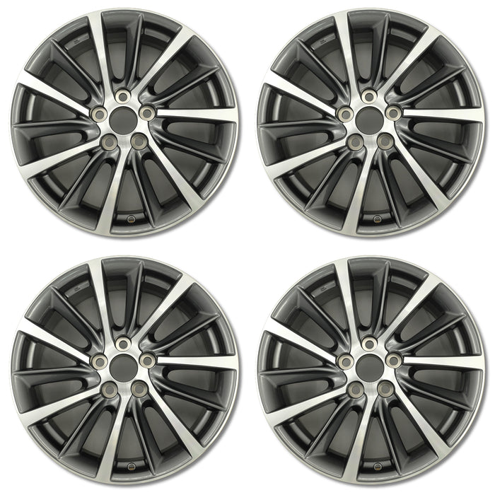 For Toyota Highlander OEM Design Wheel 18" 18x7.5 2017-2019 Machined Charcoal Set of 4 Replacement Rim