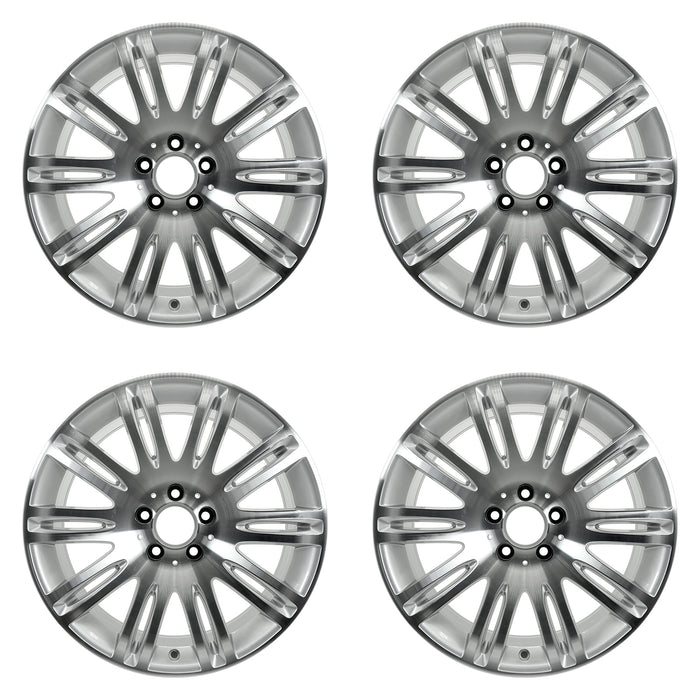 Front Rear For Mercedes E350 E550 OEM Design Wheel 18" 18x8.5 18x9 2007-2009 Machined Silver Set of 4 Replacement Rim