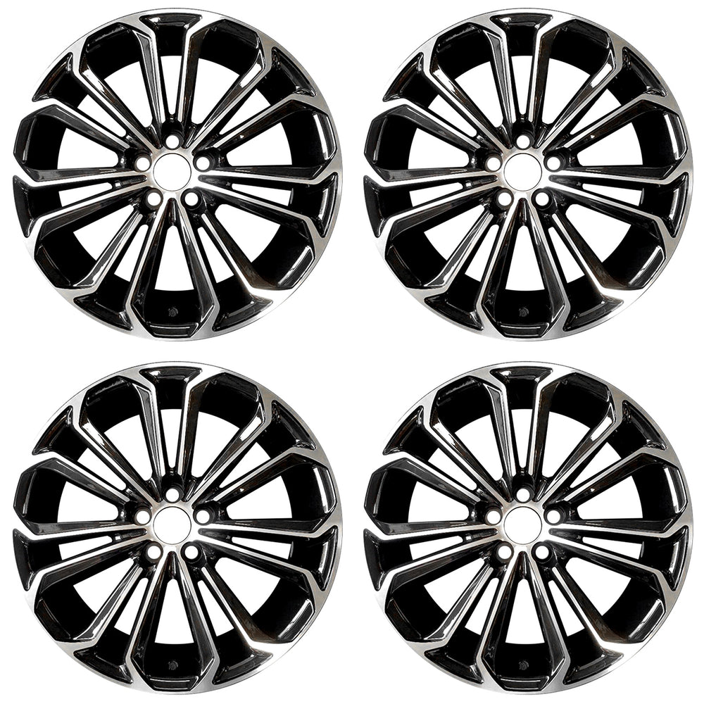 Set of 4 Brand New 17" 17X7 Alloy Wheels For 2014 2015 2016 Toyota Corolla Machined Black OEM Quality Replacement Rim