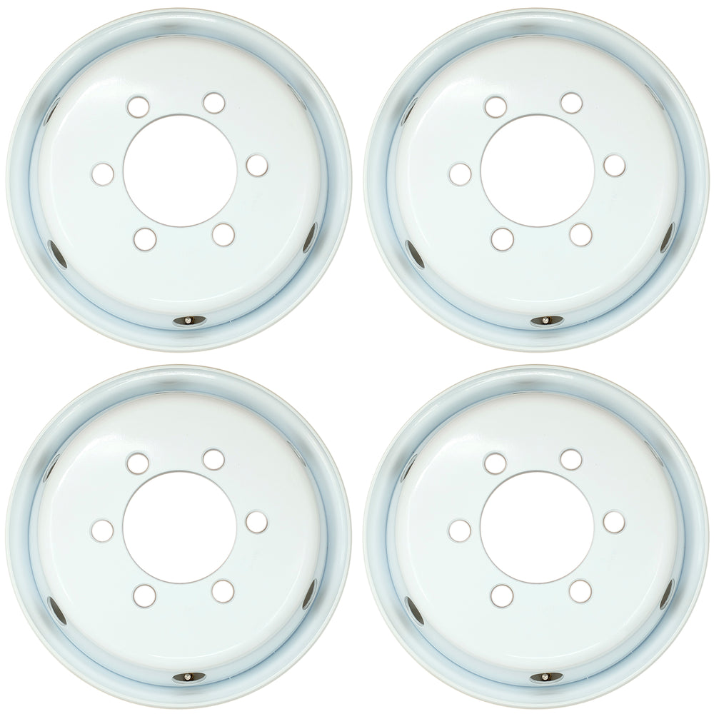 19.5" Set of 4 19.5x6 White Steel Wheels For ISUZU NPR NPR-HD NQR NRR 1995-2023 OEM Design Replacement Rim 8980939730
