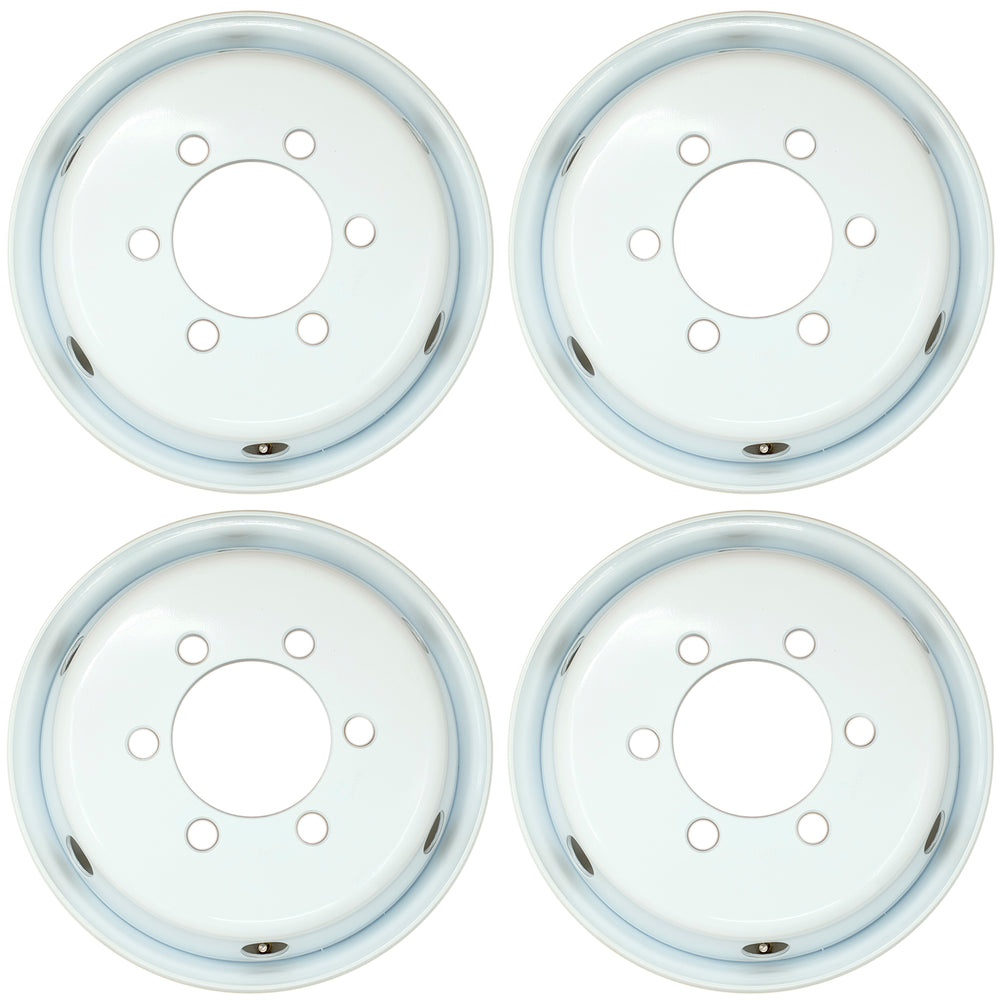 19.5" Set of 4 19.5x6 White Steel Wheels For ISUZU NPR NPR-HD NQR NRR 1995-2023 OEM Design Replacement Rim 8980939730