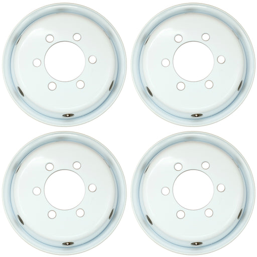 19.5" Set of 4 19.5x6 White Steel Wheels For ISUZU NPR NPR-HD NQR NRR 1995-2023 OEM Design Replacement Rim 8980939730