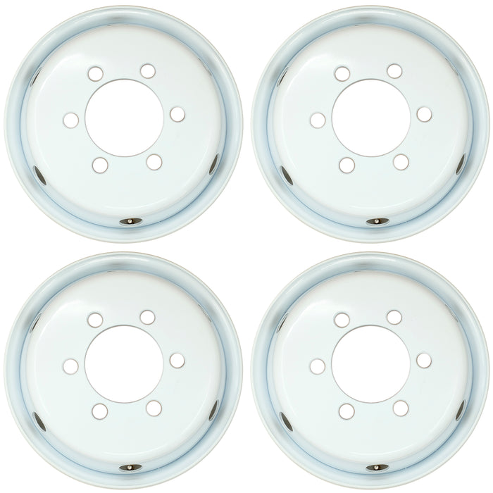 19.5" Set of 4 19.5x6 White Steel Wheels For ISUZU NPR NPR-HD NQR NRR 1995-2023 OEM Design Replacement Rim 8980939730