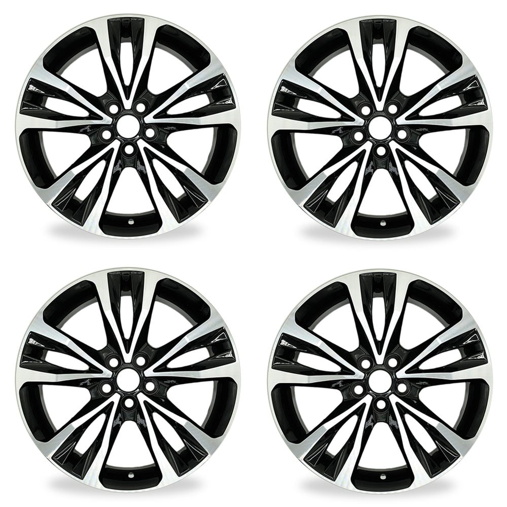 SET OF 4 New 17" 17x7 Alloy 10 Spoke Wheels For Toyota COROLLA 2017 2018 2019 Machined Black OEM Quality Replacement Rim