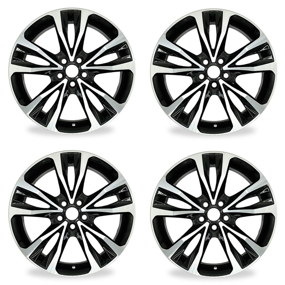 SET OF 4 New 17" 17x7 Alloy 10 Spoke Wheels For Toyota COROLLA 2017 2018 2019 Machined Black OEM Quality Replacement Rim