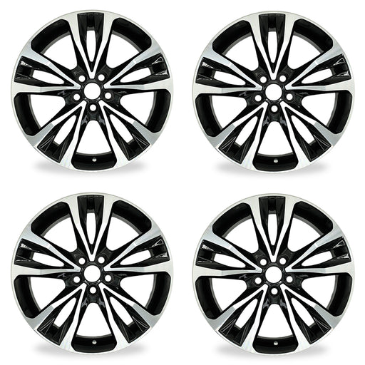 SET OF 4 New 17" 17x7 Alloy 10 Spoke Wheels For Toyota COROLLA 2017 2018 2019 Machined Black OEM Quality Replacement Rim