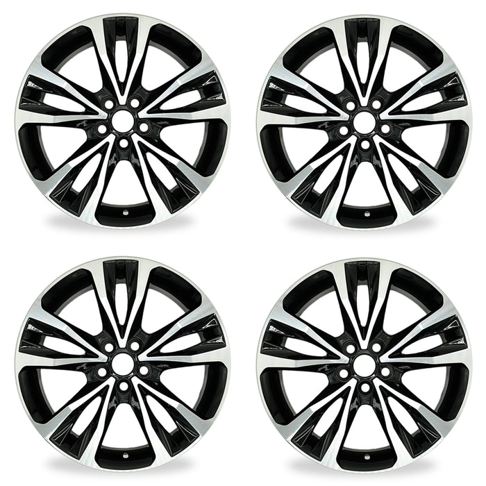 SET OF 4 New 17" 17x7 Alloy 10 Spoke Wheels For Toyota COROLLA 2017 2018 2019 Machined Black OEM Quality Replacement Rim