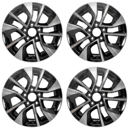 For Honda Civic OEM Design Wheel 16" 16x6.5 2013-2015 Machined Black Set of 4 Replacement Rim