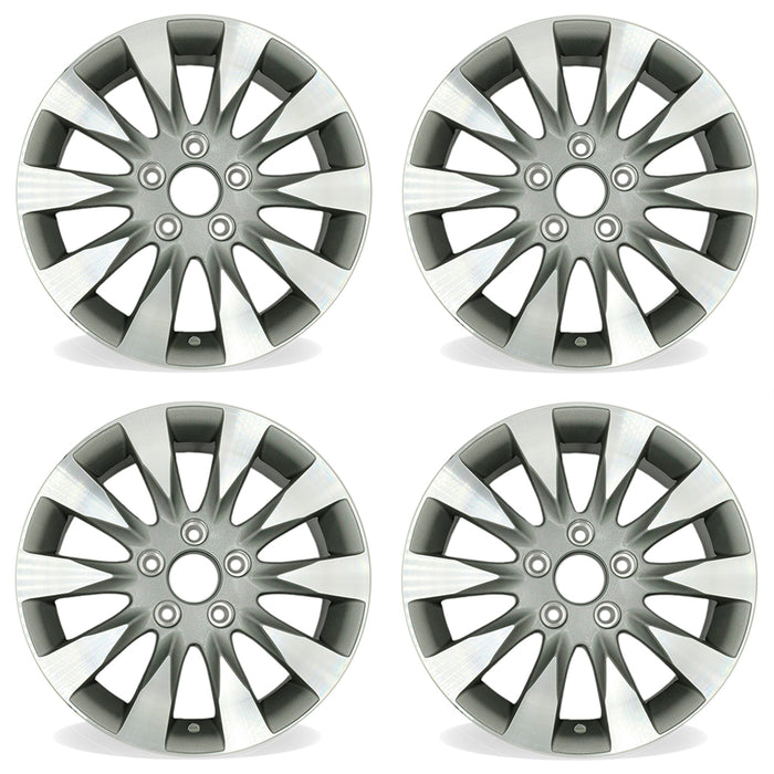 For Honda Civic OEM Design Wheel 16" 16X6.5 Machined Grey 2009-2011 Set of 4 Replacement Rim