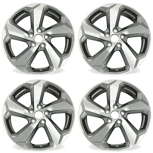18” SET OF 4 18x7 MACHINED DARK GREY Wheel for TOYOTA RAV4 2021 2022 OEM Design Replacement Rim
