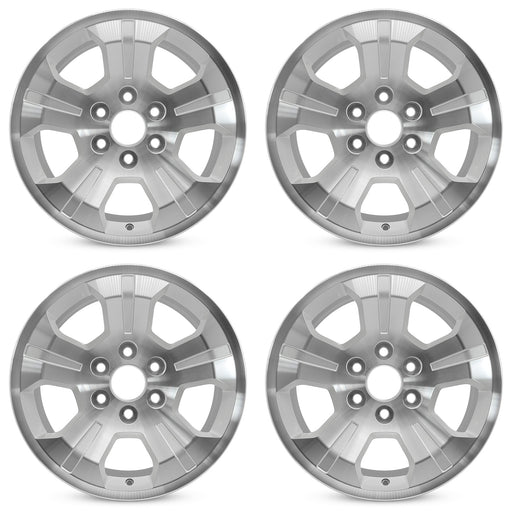For Chevrolet Sierra Silverado 1500 OEM Design Wheel 18" 18x8.5 2014-2019 Machined Silver Set of 4 Replacement Rim