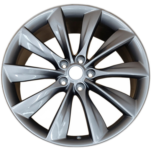 21" Single 21x8.5 Charcoal Alloy Front Wheel For Tesla Model S 2012-2017 OEM Quality Replacement Rim 98727 6005868