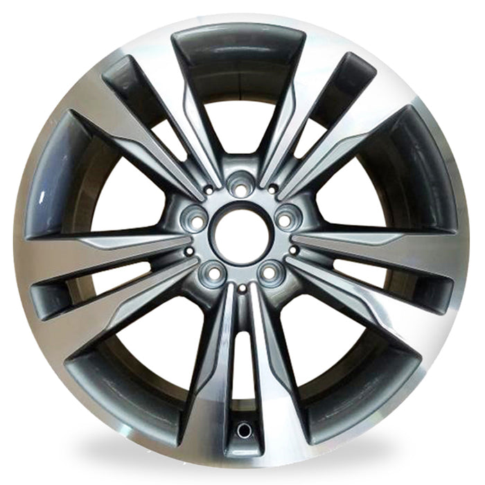 For Mercedes-Benz E-Class E350 E400 OEM Design Wheel 18" 18x8.5 2014-2016 Machined GREY Set of 4 Replacement Rim