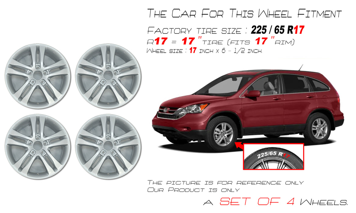 For Honda CR-V OEM Design Wheel 17" 2010 2011 Set of 4 Silver Replacement Rim