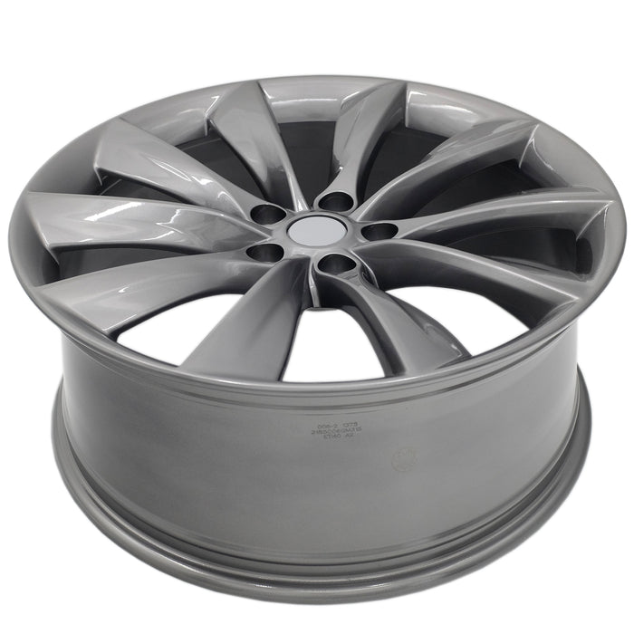 21" Single 21x8.5 Charcoal Alloy Front Wheel For Tesla Model S 2012-2017 OEM Quality Replacement Rim 98727 6005868