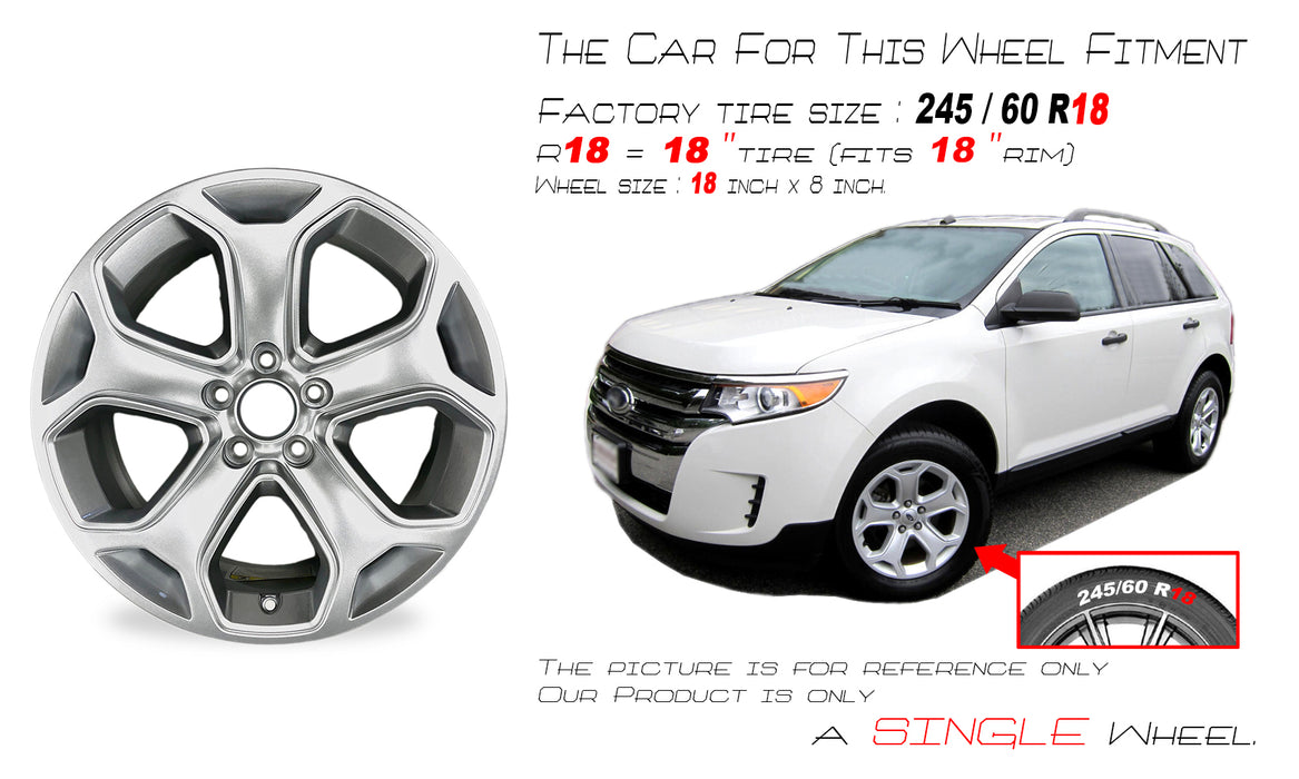 18" New Single 18x8 Alloy Wheel For 2011-2014 FORD EDGE SILVER OEM Quality Replacement Rim