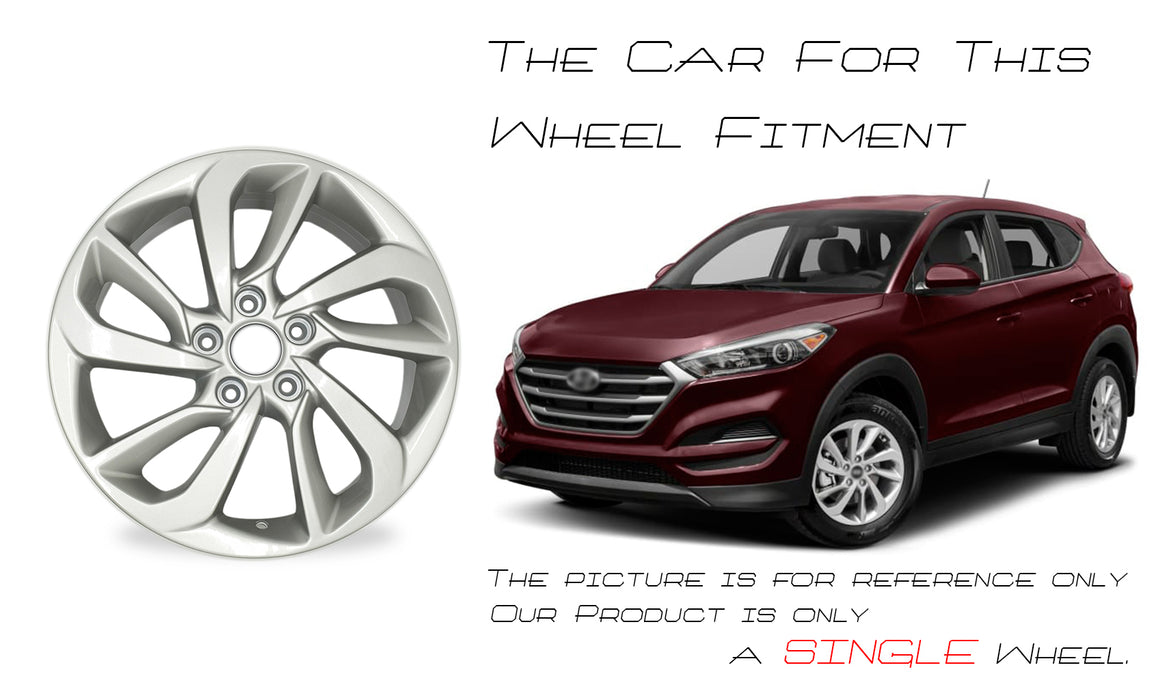 17" New Single 17X7 Alloy Wheel For Hyundai Tucson 2016 2017 2018 Silver OEM Quality Replacement Rim