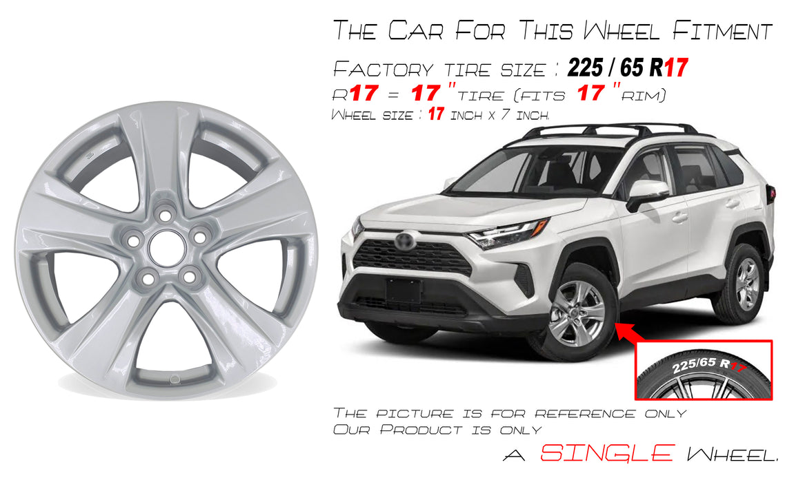 17” NEW Single 17x7 Silver Wheel for Toyota RAV4 2019-2022 OE Style Replacement Rim