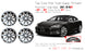21" Set of 4 21x8.5 Charcoal Alloy Front and Rear Wheels For Tesla Model S 2012-2017 OEM Quality Replacement Rim 98727 6005868