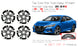 16" Set of 4 16x6.5 Machined Black Alloy Wheels For Nissan Sentra 2020-2022 OEM Quality Replacement Rim