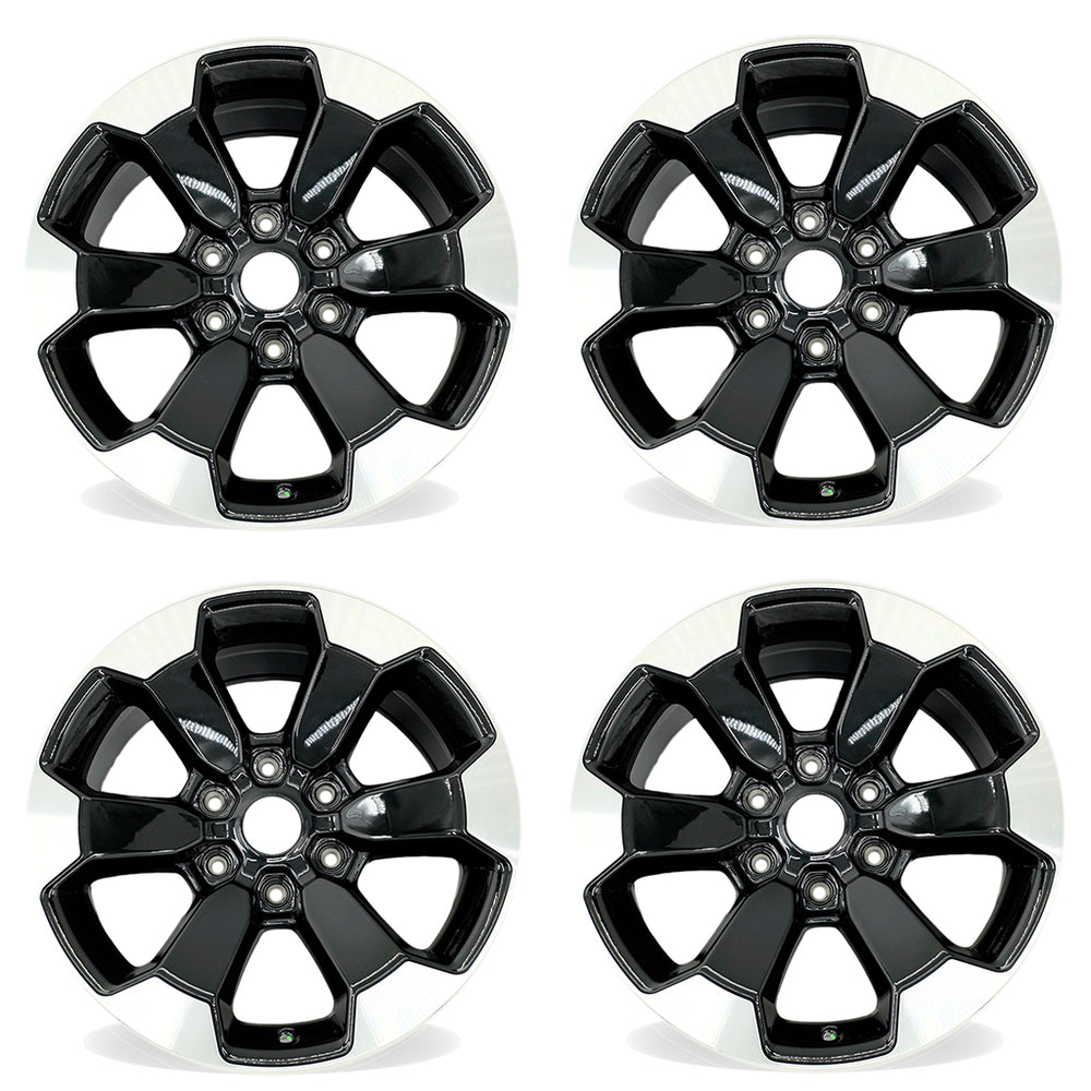 18" 18x8 Set of 4 Polished Black Wheels For Dodge RAM 1500 2019-2022 OEM Quality Replacement Rim