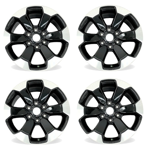 18" 18x8 Set of 4 Polished Black Wheels For Dodge RAM 1500 2019-2022 OEM Quality Replacement Rim