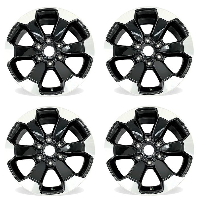 18" 18x8 Set of 4 Polished Black Wheels For Dodge RAM 1500 2019-2022 OEM Quality Replacement Rim