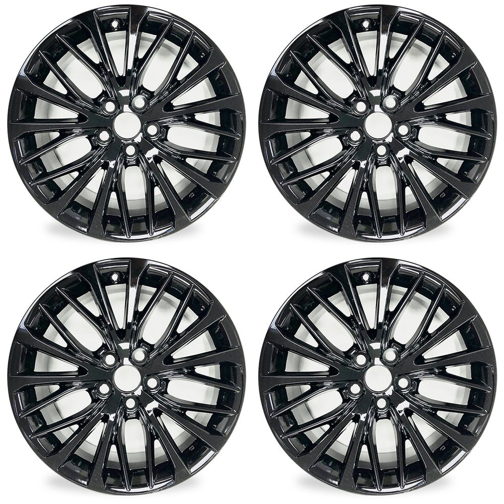 18" 18x8 Set of 4 New GLOSS Black Alloy Wheels For 2018-2022 Toyota Camry OEM Quality Replacement Rim