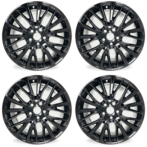 18" 18x8 Set of 4 New GLOSS Black Alloy Wheels For 2018-2022 Toyota Camry OEM Quality Replacement Rim