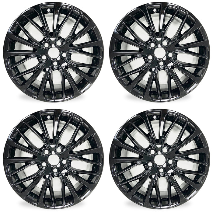 18" 18x8 Set of 4 New GLOSS Black Alloy Wheels For 2018-2022 Toyota Camry OEM Quality Replacement Rim