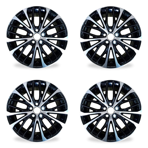 18" 18x8 Set of 4 New Machined Black Alloy Wheels For 2018-2022 Toyota Camry OEM Quality Replacement Rim