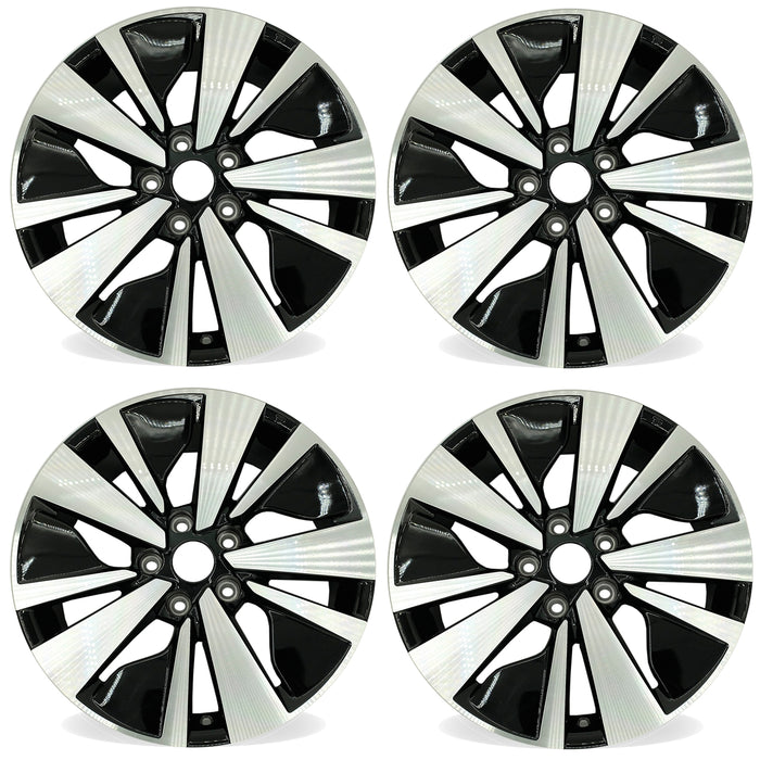 17” Set of 4 17x7.5 Machined Black Wheels for Nissan Altima 2019-2022 OE Style Replacement Rim